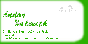 andor wolmuth business card